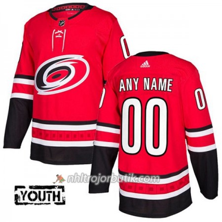 Barn Ishockey Carolina Hurricanes Tröja med eget tryck Adidas 2017-2018 Röd Authentic